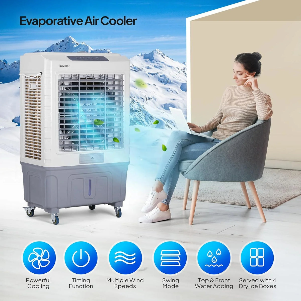 ROVSUN Portable Air Conditioners, White