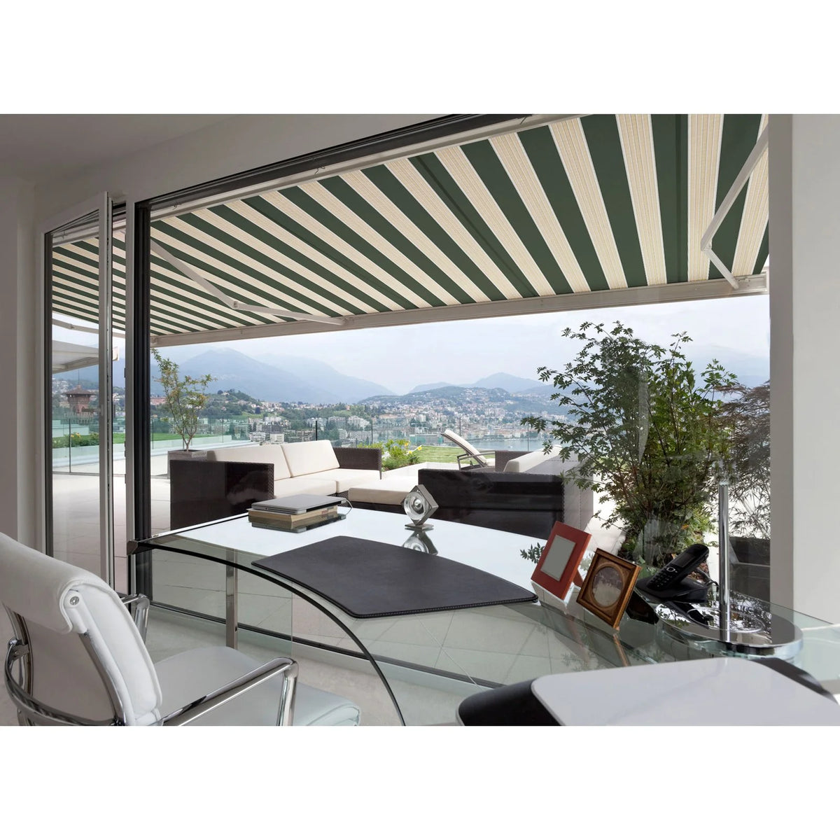 Advaning Luxury Series 10x8 ft. Electric Retractable Sunshade Awning - Garden Green