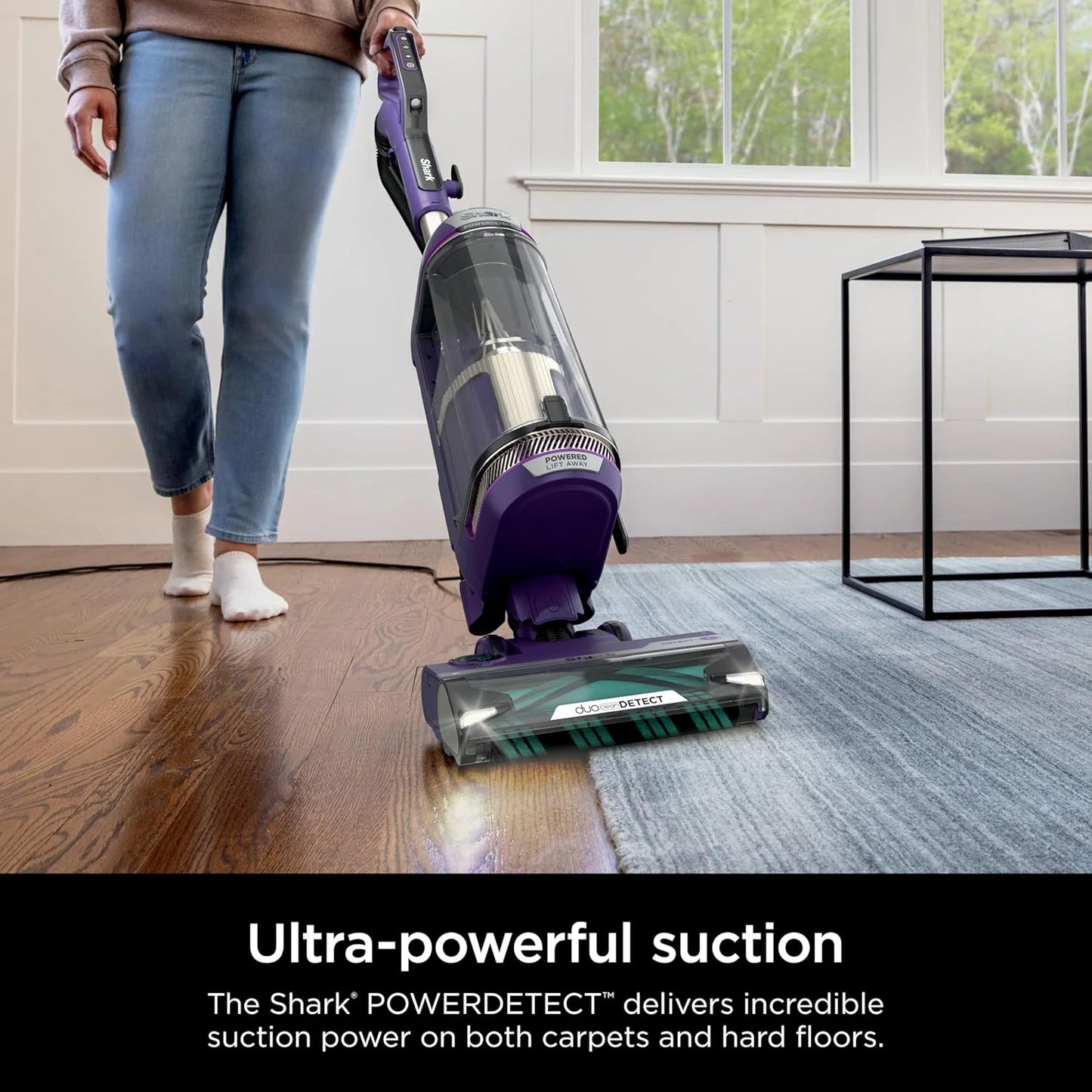 Restored Shark POWERDETECT Upright Vacuum Cleaner with HEPA Filter, Heavy Duty,Powerful Suction for Pet Hair Pickup, DuoClean, Ideal for Carpets & Hardfloors, AZ4002 (Certified)(Refurbished)