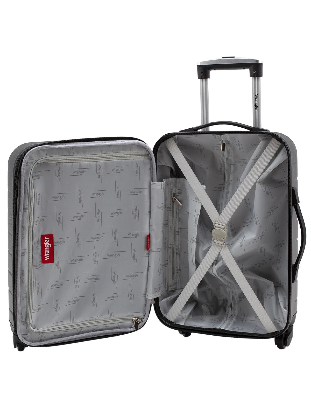 Wrangler 3 Piece Luggage Set with Cup Holder and USB Port, Olive Green