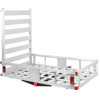 Costway 50'' x 29.5'' Aluminum Cargo Carrier with Ramp Hitch-Mounted Mobility Carrier Hauler