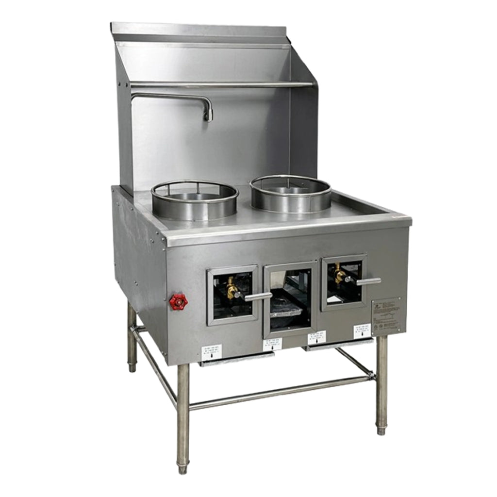 NSF 36 in. Two Burners Chinese Wok Range Natural Gas/ LP with Waterfall Commercial Restaurant Wok