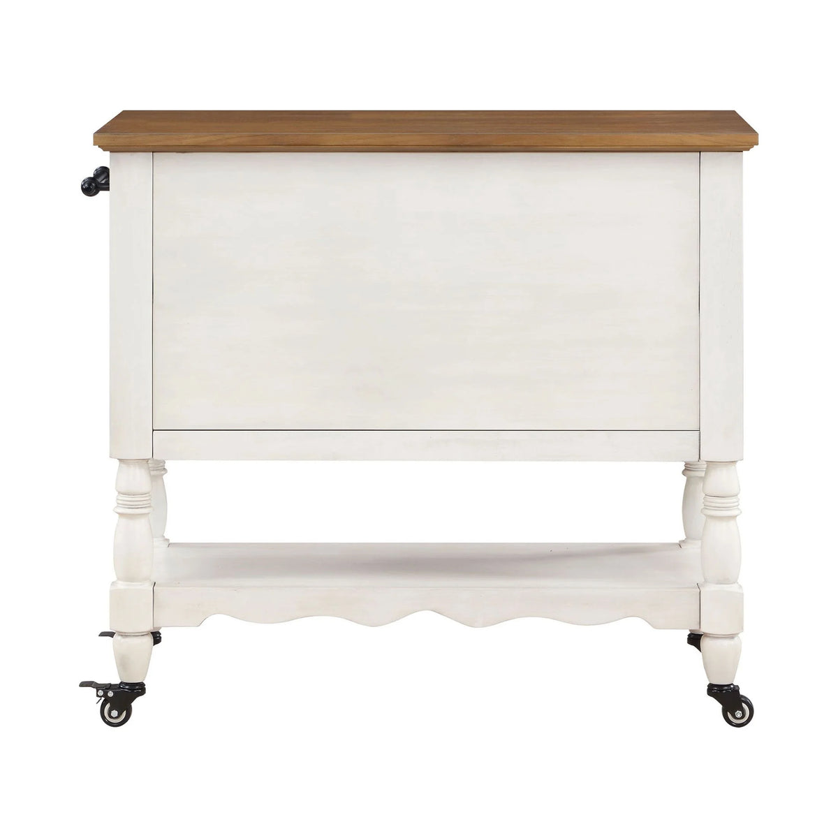 The Pioneer Woman Two-Tone Kitchen Cart Made With Solid Wood Frame, White