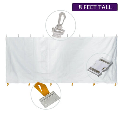 TentandTable Standard Sidewall Kit for 8 ft Sides, White, 10 ft x 20 ft