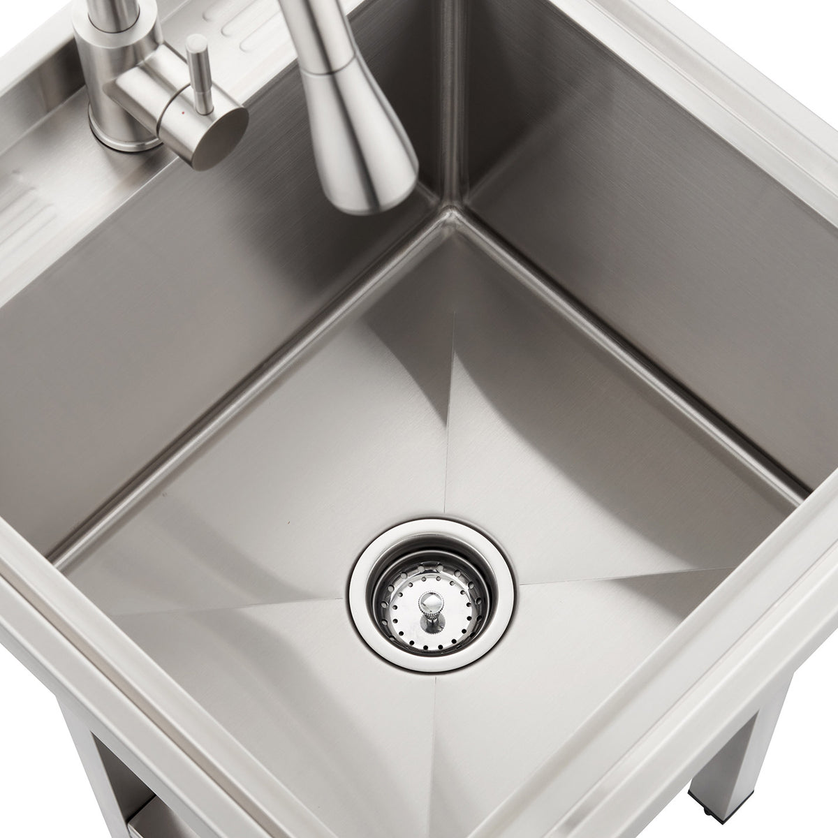 TRINITY 18” x 16” x 13” Stainless Steel Utility Sink with Pull-out Faucet