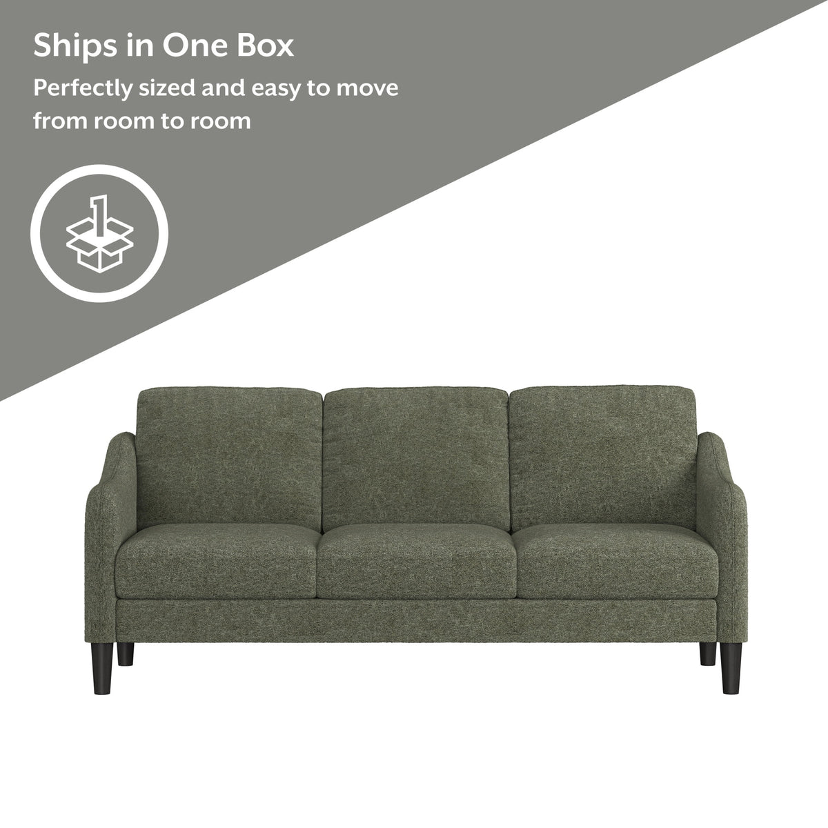 Mainstays Westley Swoop Arm Sofa, Burnt Orange