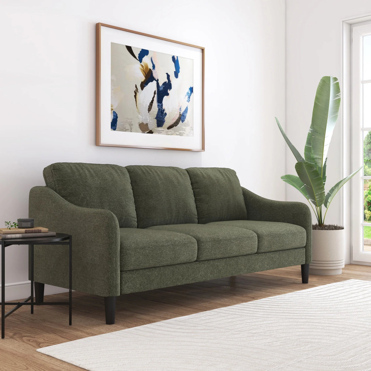 Mainstays Westley Swoop Arm Sofa, Burnt Orange