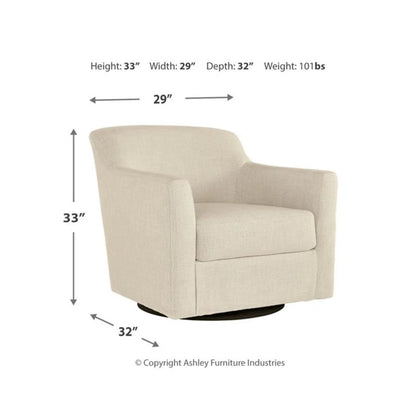 Signature Design by Ashley Bradney Beige Swivel Accent Chair