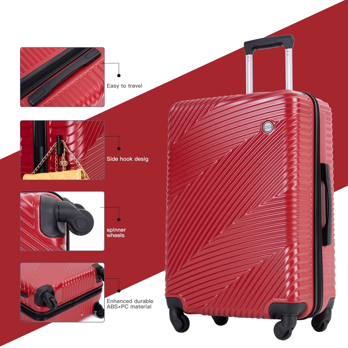 Tripcomp Luggage 3 Piece Set,Suitcase with Spinner Wheels Hardside Lightweight Luggage 20in24in28in.(Blue)