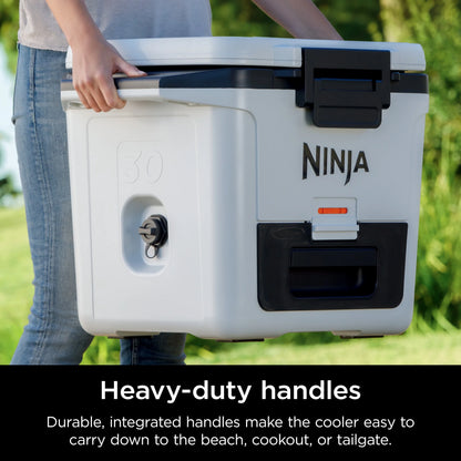 Ninja FrostVault 30qt Hard Cooler with Dry Zone, Ice Chest Cooler, White, FB131WH