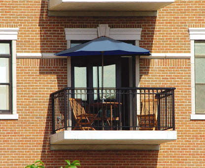 OFF-THE-WALL BRELLA Sunbrella Half Umbrella, 9'-Width, Teak Canopy