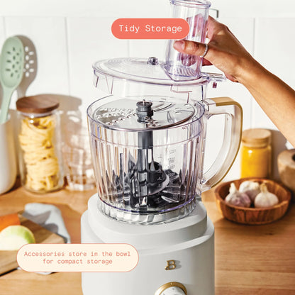 Beautiful 10-Cup Food Processor with Accessories, White Icing by Drew Barrymore