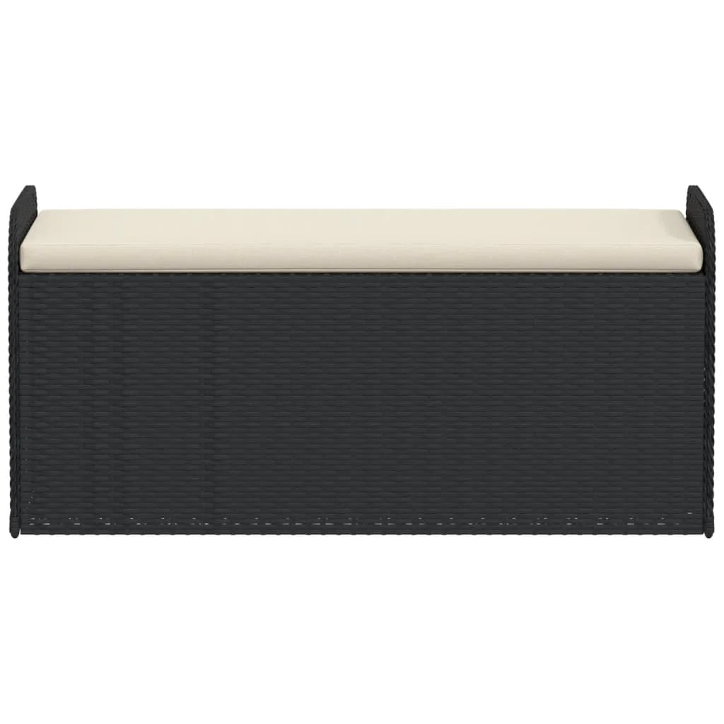 vidaXL Storage Bench with Cushion Outdoor Garden Seat Furniture Poly Rattan