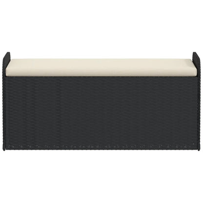 vidaXL Storage Bench with Cushion Outdoor Garden Seat Furniture Poly Rattan