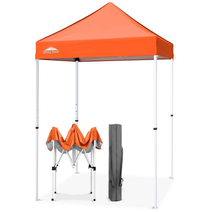 EAGLE PEAK 5x5 Pop Up Canopy Tent Instant Outdoor Canopy Easy Set-up Straight Leg Folding Shelter（Blue）