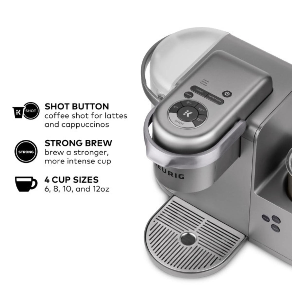 Keurig K-Cafe Single Serve K-Cup Coffee Maker, Latte Maker and Cappuccino Maker, Dark Charcoal