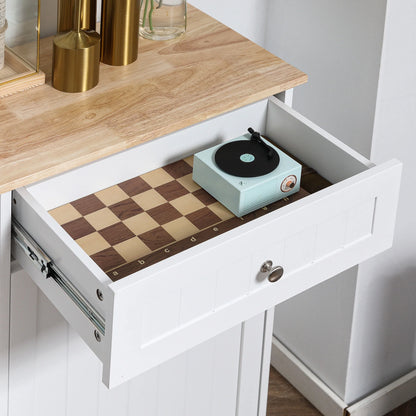 HOMCOM Kitchen Tilt Out Trash Bin Cabinet, Free Standing Recycling Cabinet