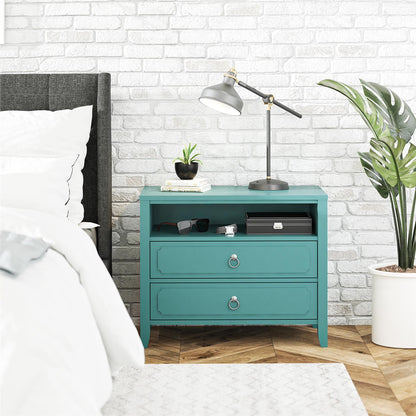 Her Majesty 2 Drawer Nightstand, Mustard Yellow