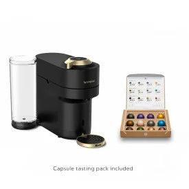 Nespresso Limited-Edition Vertuo Pop Coffee and Espresso Maker by Breville, Matte Black Gold