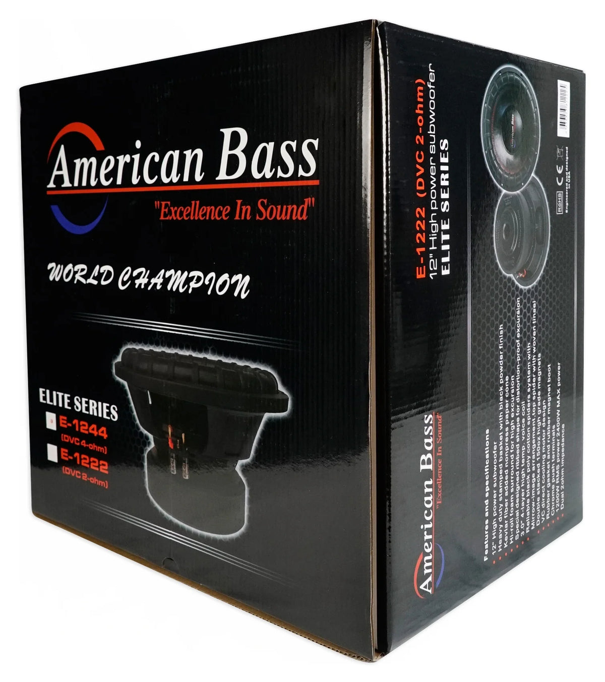(2) American Bass ELITE-1244 2400w 12" Competition Car Subwoofers 3" Voice Coils