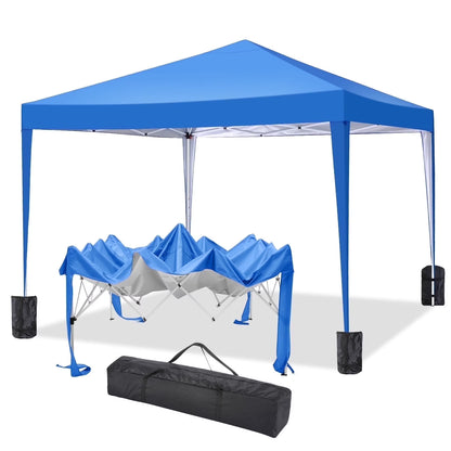 SANOPY 10'x10' EZ Pop Up Canopy Tent Outdoor Party Instant Shelter Portable Folding Beach Canopy with 4 Sandbag & Carrying Bag, Black