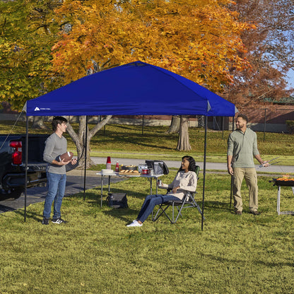 Ozark Trail 10x10 Instant Pop Up Canopy Tent with Simple Push Setup �?Straight Leg Pop-Up Tent for Tailgating, Camping & Events, White