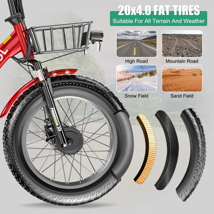 20" x 4" Fat Tire Electric Tricycle for Adult, 7 Speeds Electric Trike 48V 500W Motorized Tricycle , Electric Three Wheels Bicycle for Senior, Aluminum Frame & Rear Basket ,16mph