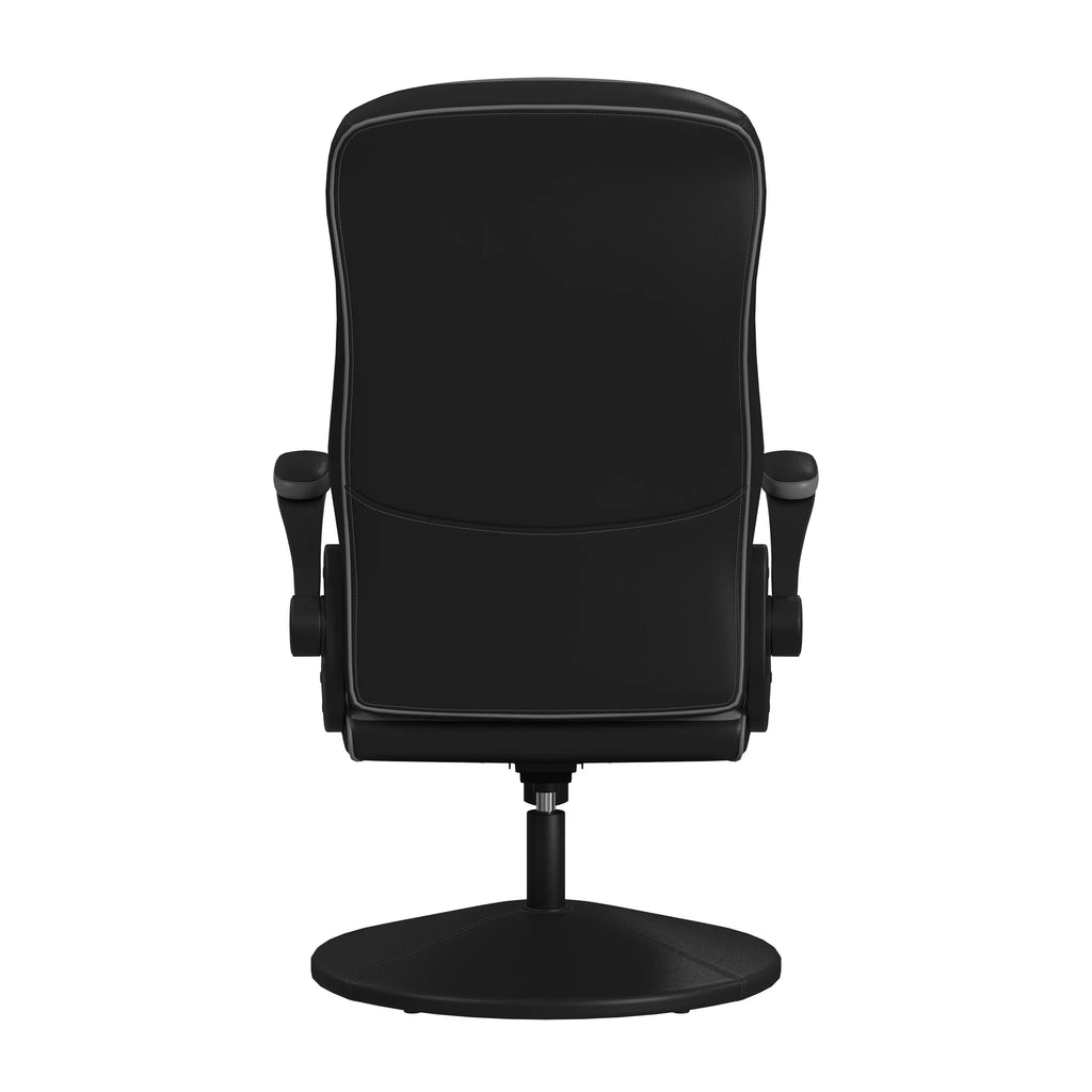 RESPAWN 800 Swivel Rocker Gaming Chair - Ergonomic Floor Gaming Seat with Lumbar Support, Flip Up Armrest, High Back, Pedestal Base, Comfortable No Wheels Console Video Game Rocker Chair - Red