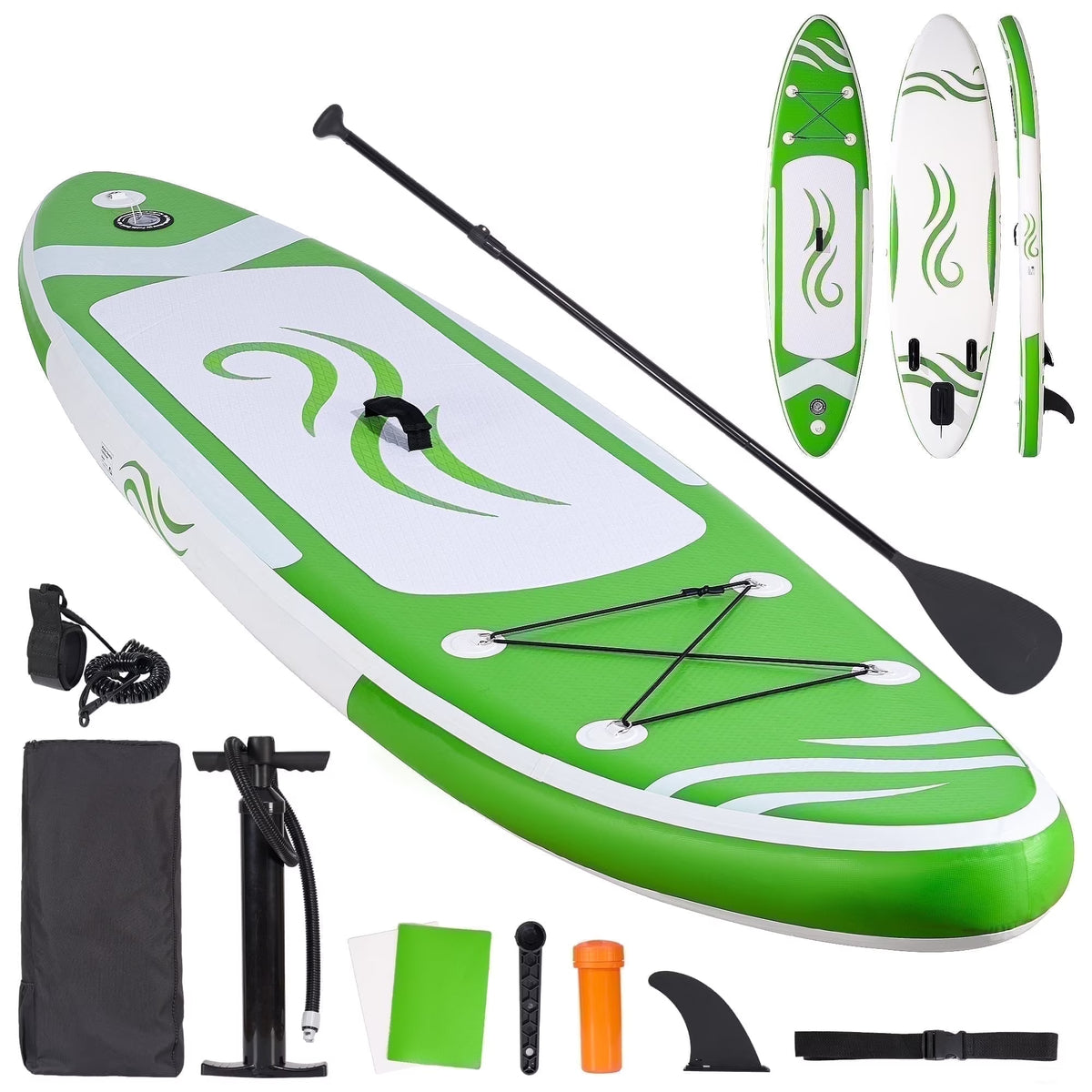 Naipo Paddle Board 10ft Inflatable Paddle Board 6in Thick Non-Slip Deck Stand Up SUP with Paddle Accessories for Adults Youth Family Fishing