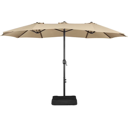 Topeakmart 13ft Patio Parasol Canopy with Crank, Tan