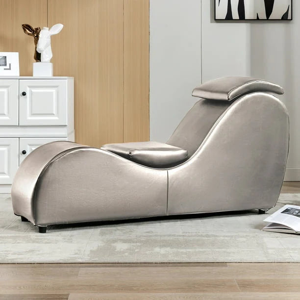 MUZZ Yoga Chair,Curved Yoga Chaise Lounge for Adults Stretching Exercising Relaxing,Chaise Lounge Chair with Adjustable Mats for Living Room Apartment Indoor(Dark Grey)