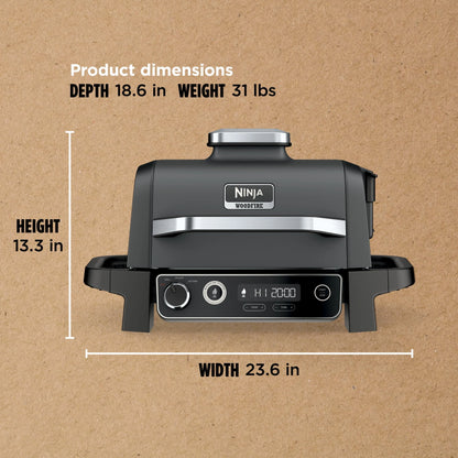 Ninja Woodfire 3-in-1 Outdoor Grill, Master Grill, BBQ Smoker, & Outdoor Air Fryer with Woodfire Technology, OG700