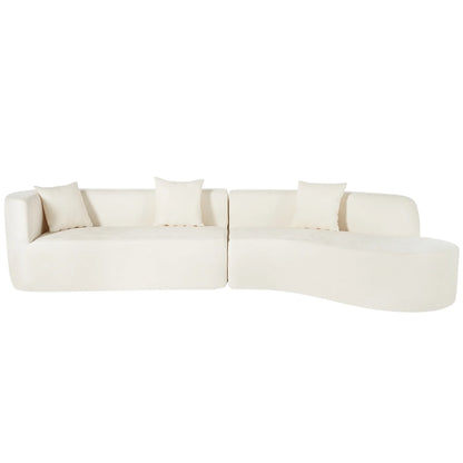 Harper & Bright Designs Modern Curved Floor Sofa Set, Modular Sectional Sponge Couch for Living Room, 2 PC Free Combination No Assembly Foam-Filled Sofa, Beige