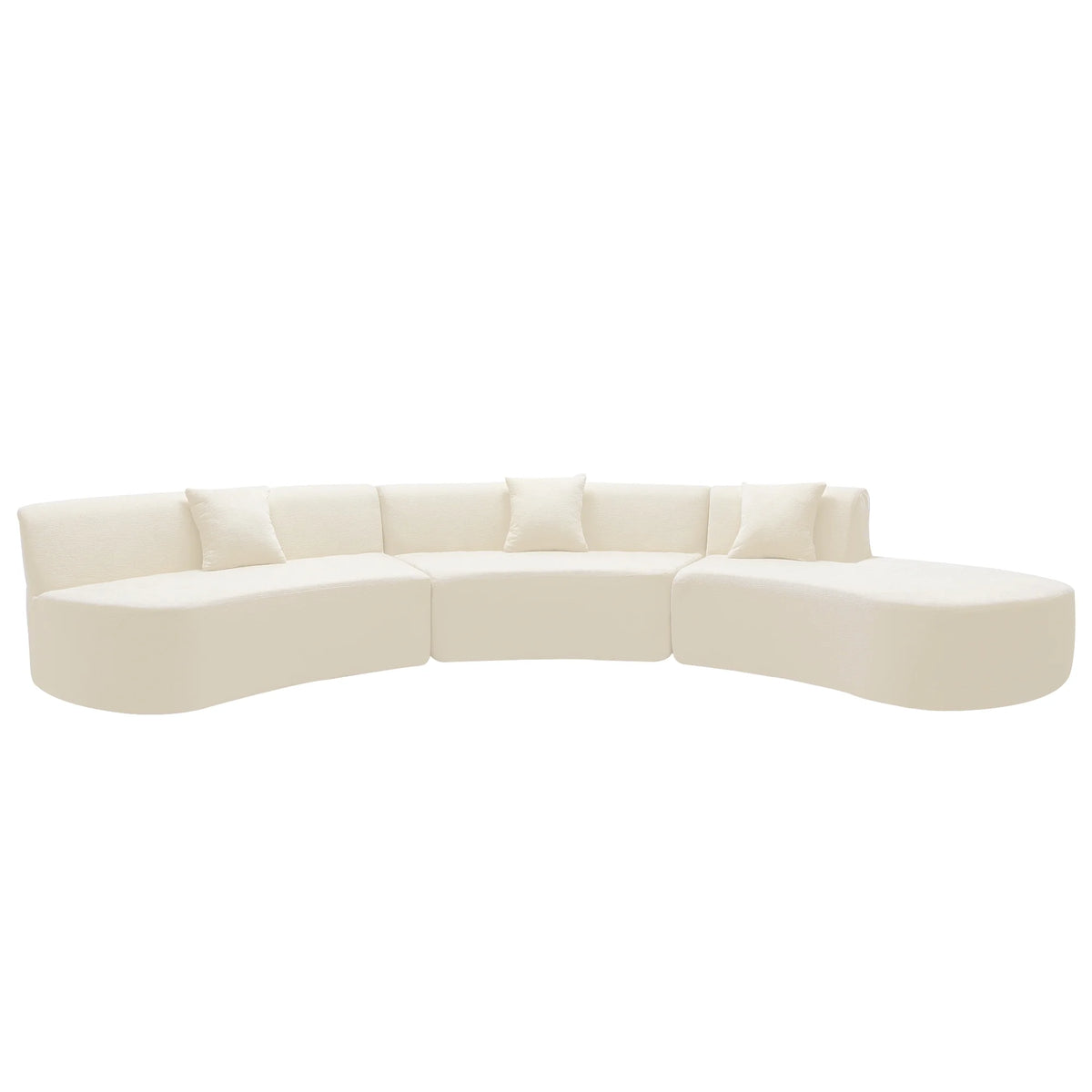Harper & Bright Designs Modern Curved Floor Sofa Set, Modular Sectional Sponge Couch for Living Room, 2 PC Free Combination No Assembly Foam-Filled Sofa, Beige