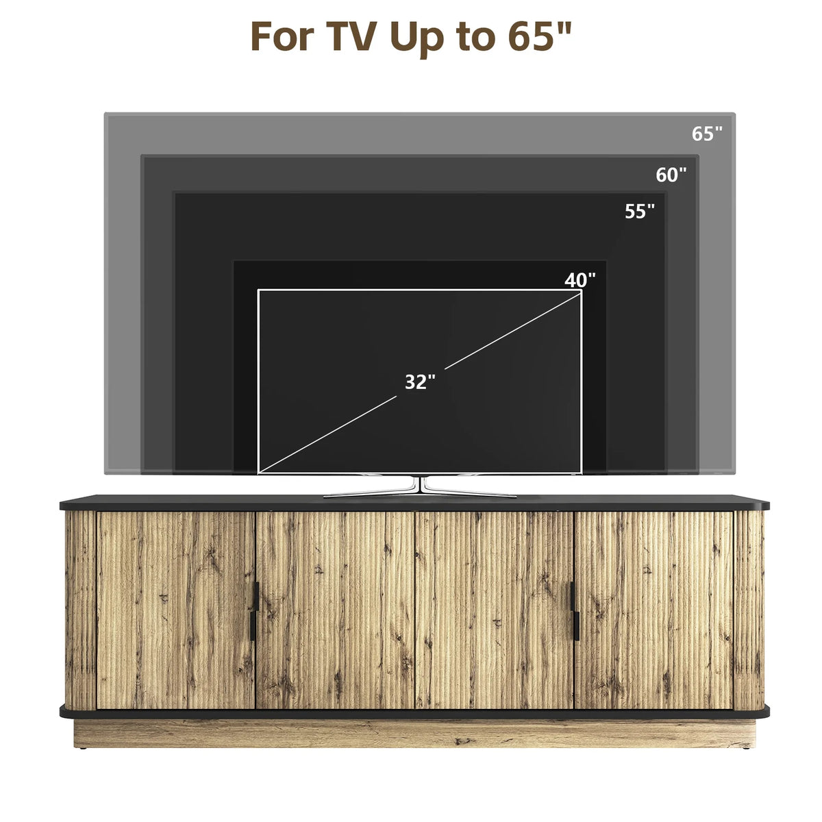 TV Stand, Modern Entertainment Center for TVs Up to 75 inch