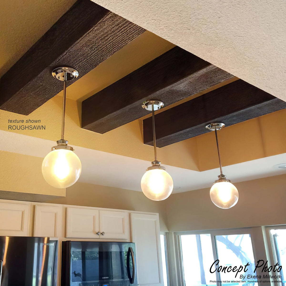 12"W x 8"H x 18'L 3-Sided (U-beam) Hand Hewn Endurathane Faux Wood Ceiling Beam, Factory Prepped