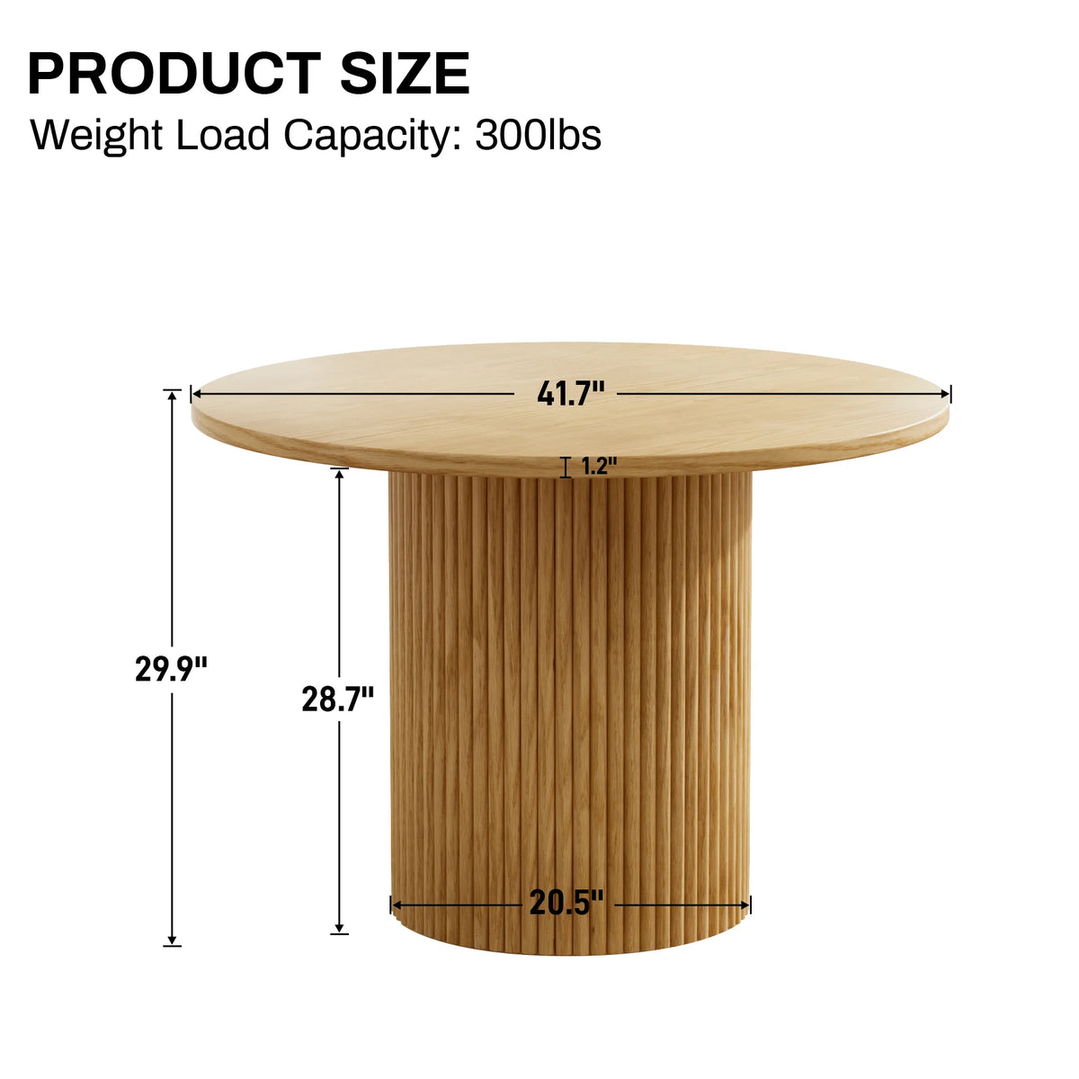 Rophefx 35.4" Solid Wood Round Dining Table with Handcrafted Relief Pedestal,Circle Dining Table,Walnut