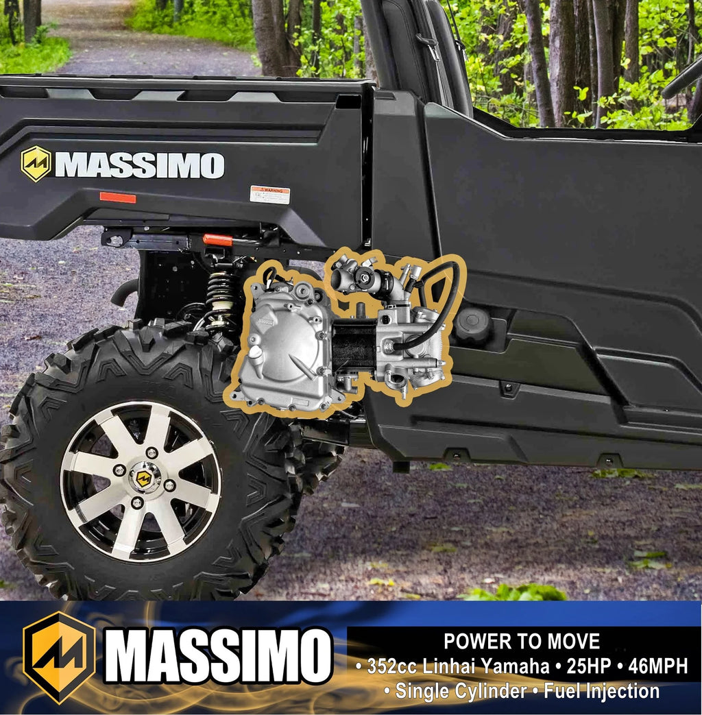 Massimo Buck 450 Side by Side UTV, EFI, 4 Stroke, 325cc, 25.5 HP, 4X4, 3000lb Winch - Red
