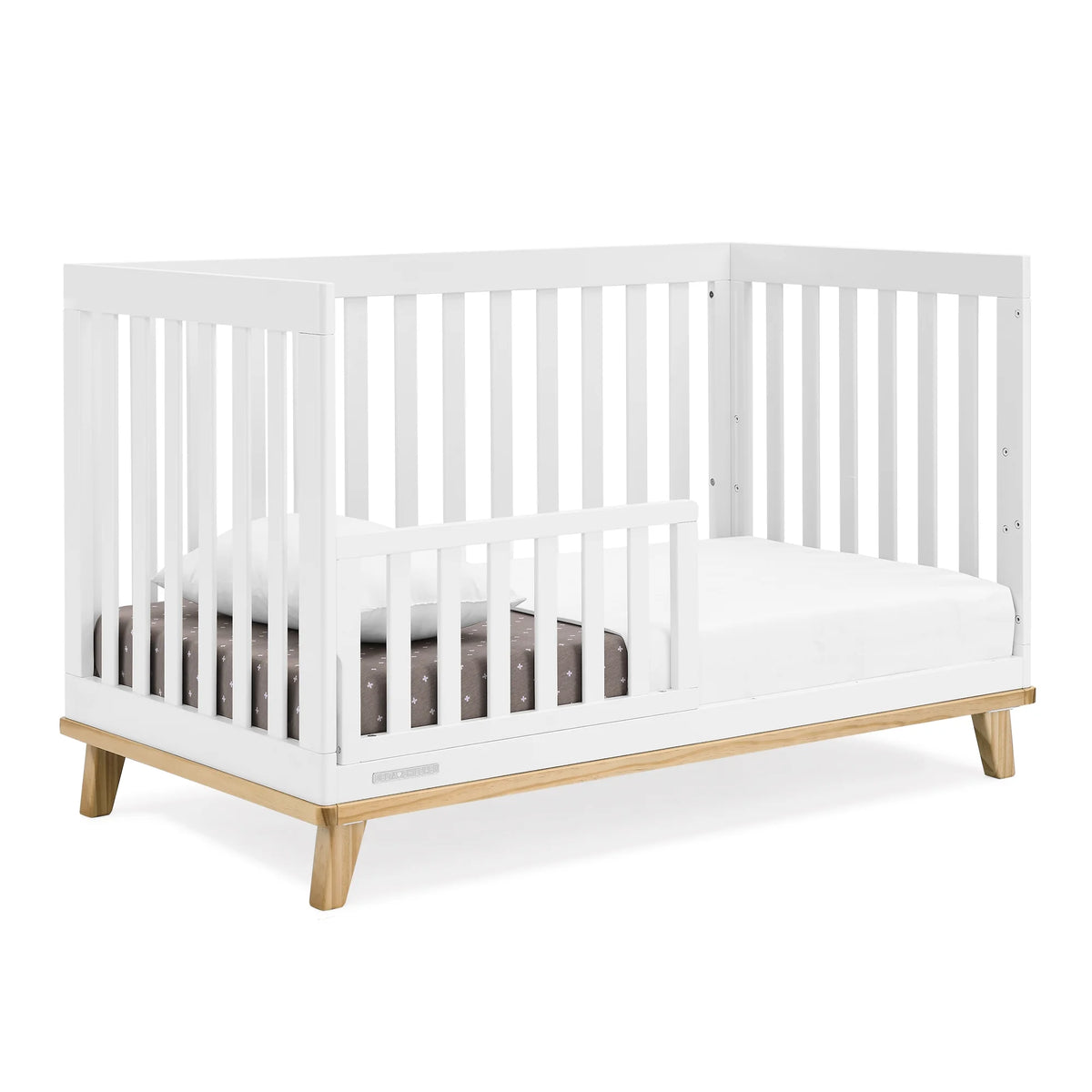 Delta Children Frankie 4-in-1 Convertible Crib - Greenguard Gold Certified, Black with Natural