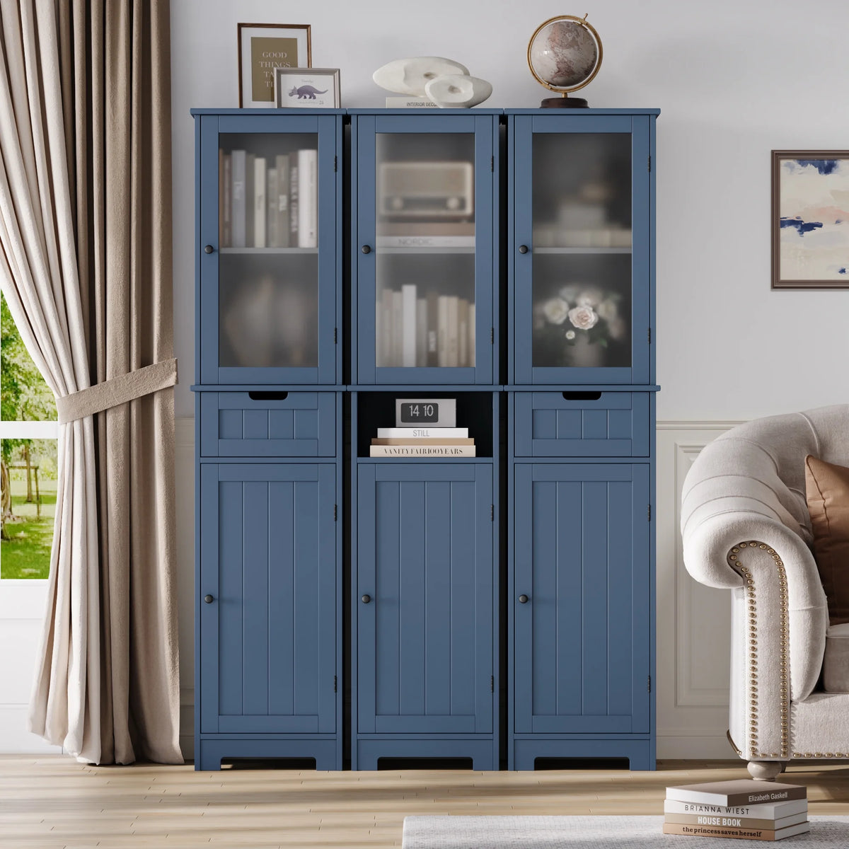 Homfa Bathroom Storage Tower, Narrow Linen Cabinet with Door and Drawers, Tall Bathroom Storage Cabinet for Small Spaces, White