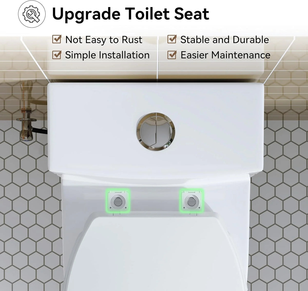 HOROW Compact One Piece Toilet with Comfort Seat ADA Height 17.3" Elongated Dual Flush 0.8/1.28 GPF