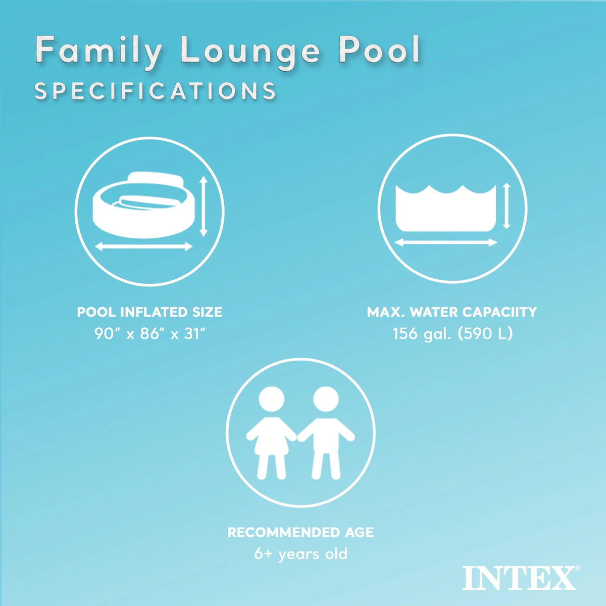 Intex Swim Center Round Inflatable Outdoor Lounge Pool with Pool Cover
