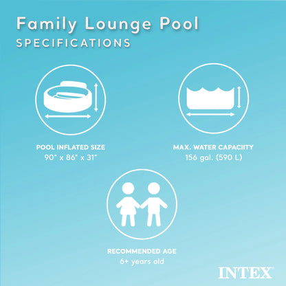 Intex Swim Center Round Inflatable Outdoor Lounge Pool with Pool Cover