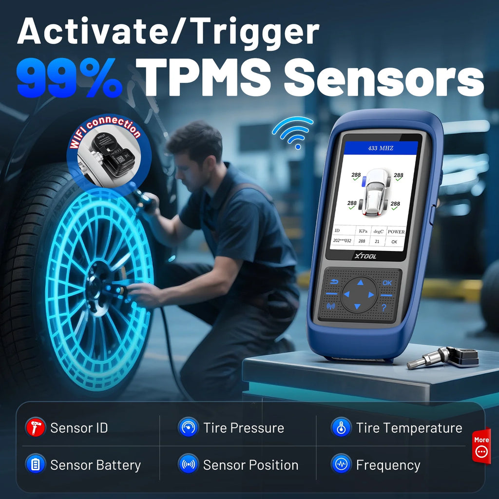 XTOOL TP150 TPMS Pr0gramming Tool, TPMS Relearn Tool, Activate/Relearn All Known TPMS Sensors (315/ 433MHz), Program XTOOL TS100 Sensors, TPMS Reset Diagnosis Tool