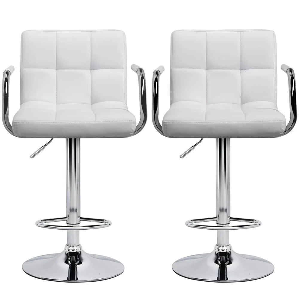 Yaheetech 2pcs PU Leather Adjustable Bar Stools for Dining Room, Black