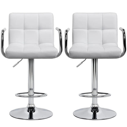 Yaheetech 2pcs PU Leather Adjustable Bar Stools for Dining Room, Black