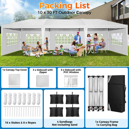 SANOPY 10'x10' EZ Pop Up Canopy Tent Outdoor Party Instant Shelter Portable Folding Beach Canopy with 4 Sandbag & Carrying Bag, Black