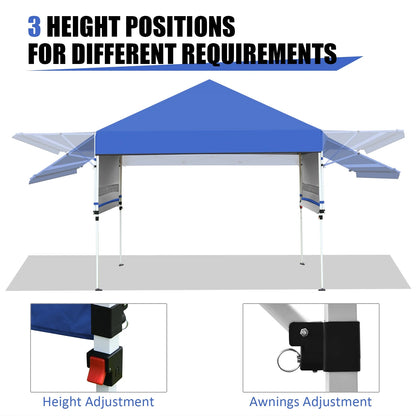 Patiojoy 10x17ft Pop up Canopy  3 Height Adjustment Folding Tent with Roller Bag White
