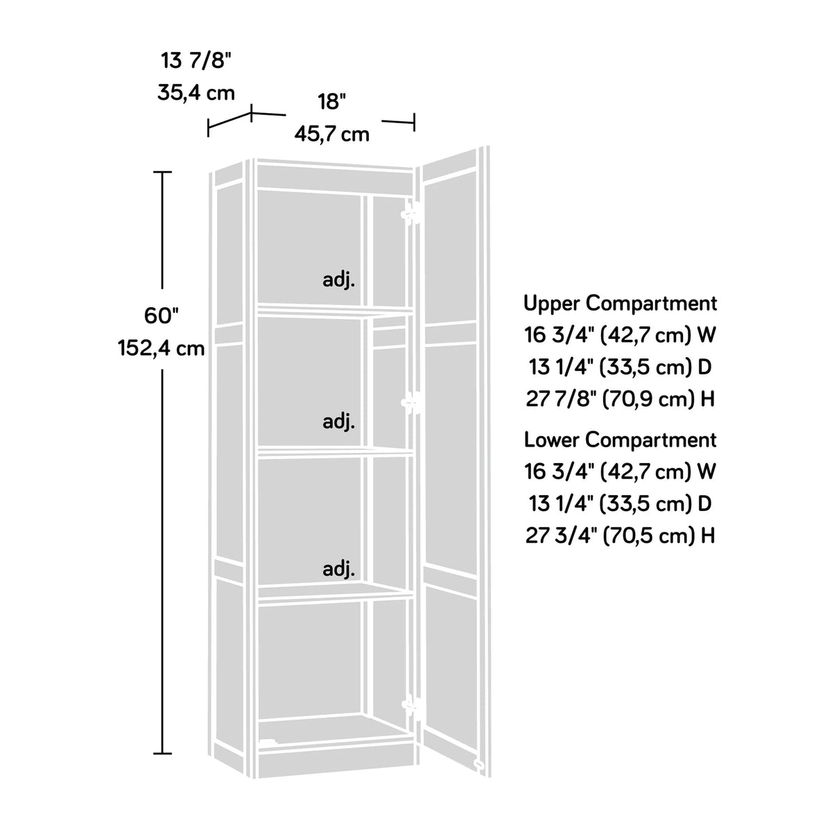 Sauder Storage Cabinet, Highland Oak Finish