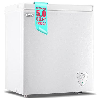 WANAI 3.5 Cubic Feet Chest Freezer Black deep Freezer with Adjustable Temp Knob Ideal for Any Room